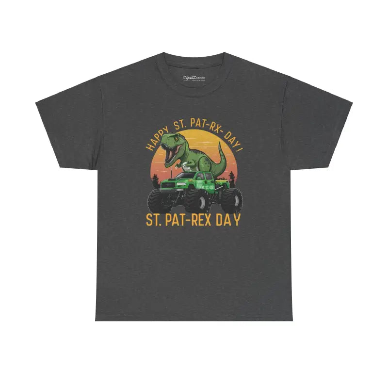 Dinosaur On Jeep Heavy Cotton Tee - St Patrick's Day - DipaliZ