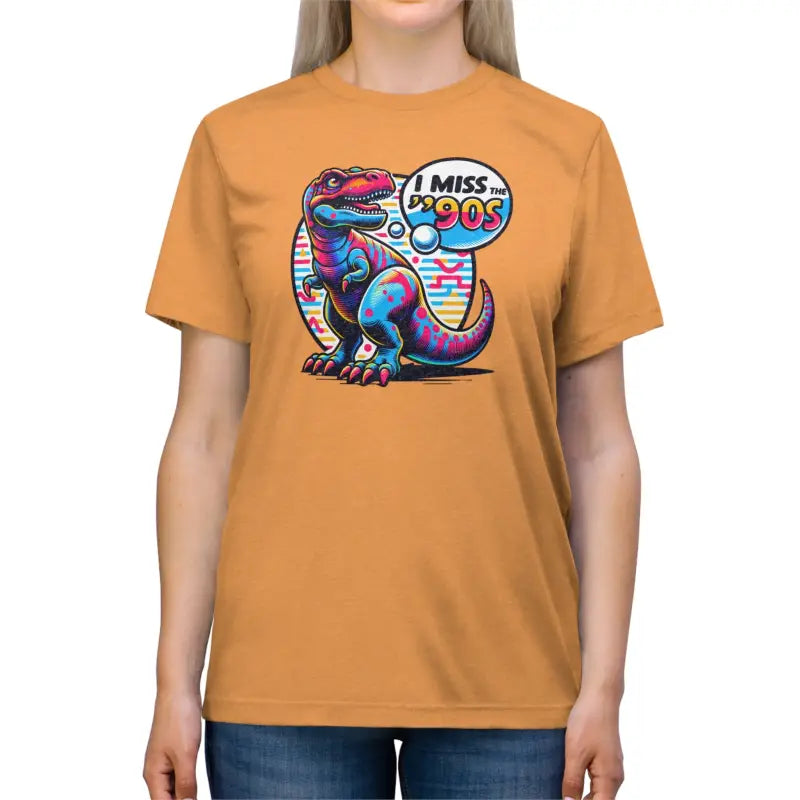 Nostalgic Dinosaur Unisex Triblend Tee - 90s Throwback - DipaliZ