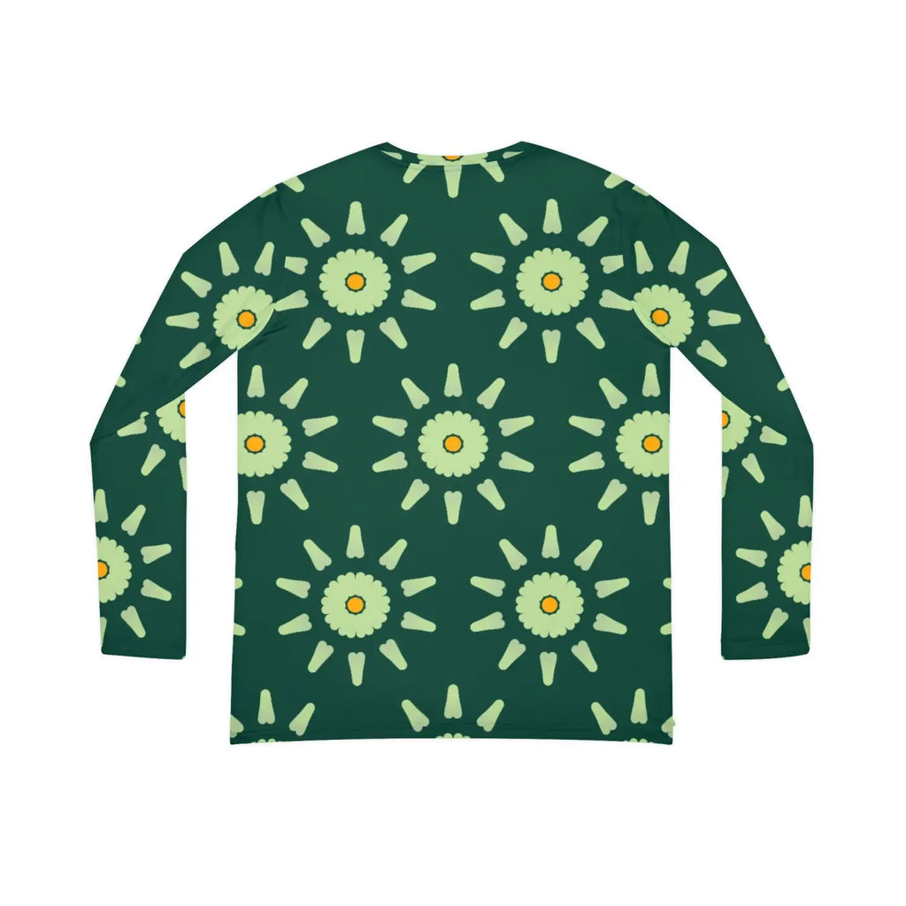 Long Sleeve V Neck Tee - Abstract Floral Pattern - DipaliZ