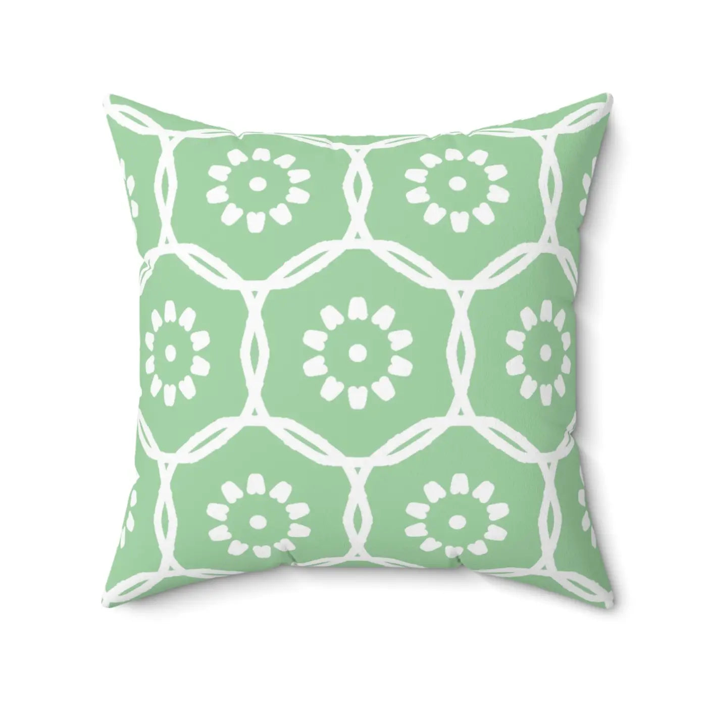 Polyester Square Pillow - Abstract Flower Pattern - DipaliZ