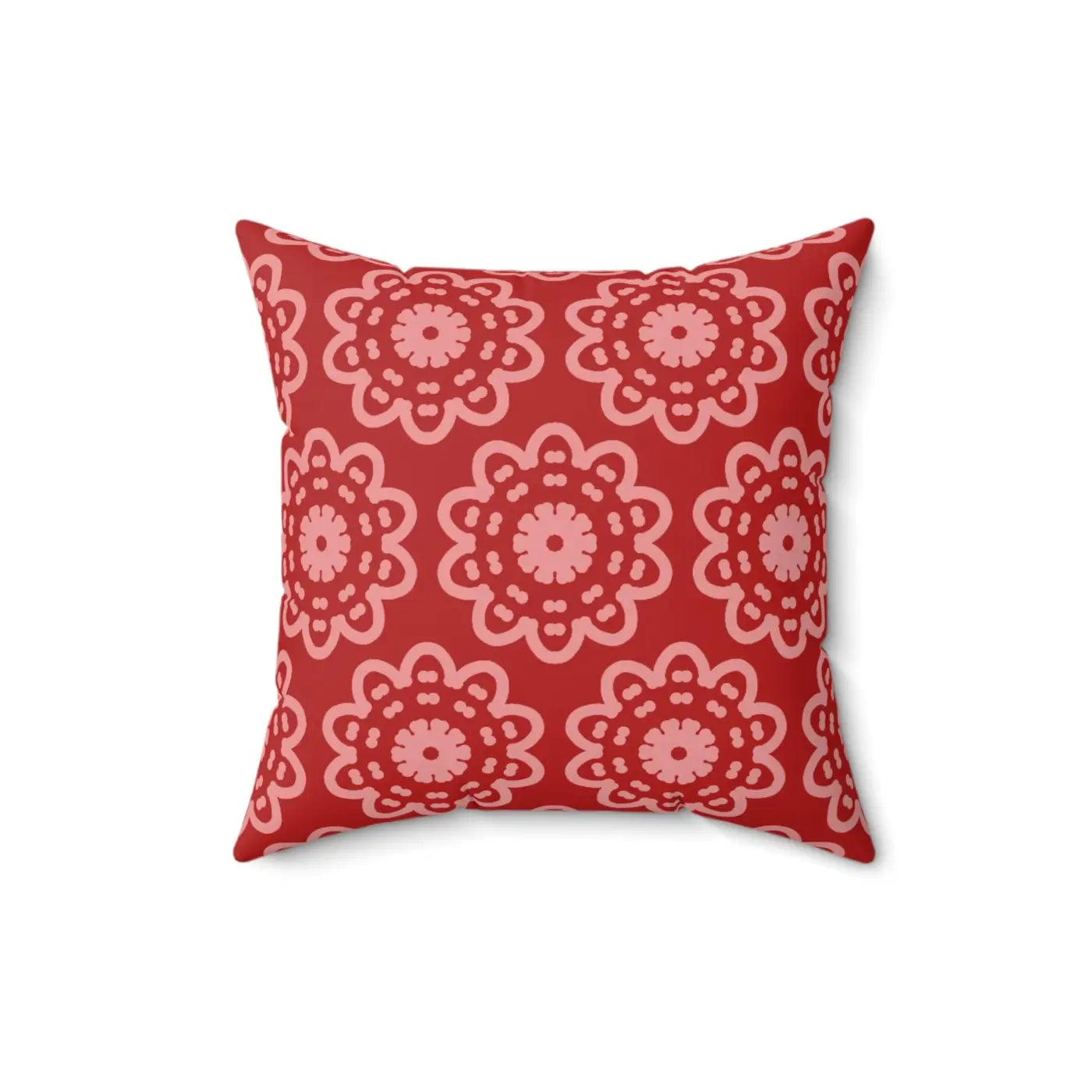 Throw Pillow - Abstract Flower Pattern Polyester Square - DipaliZ
