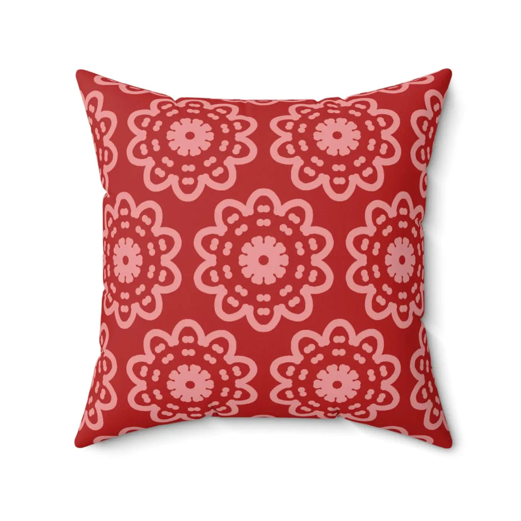 Throw Pillow - Abstract Flower Pattern Polyester Square - DipaliZ