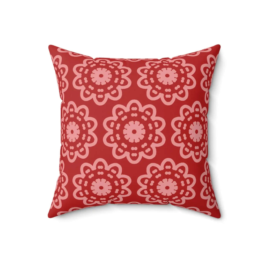 Throw Pillow - Abstract Flower Pattern Polyester Square - DipaliZ