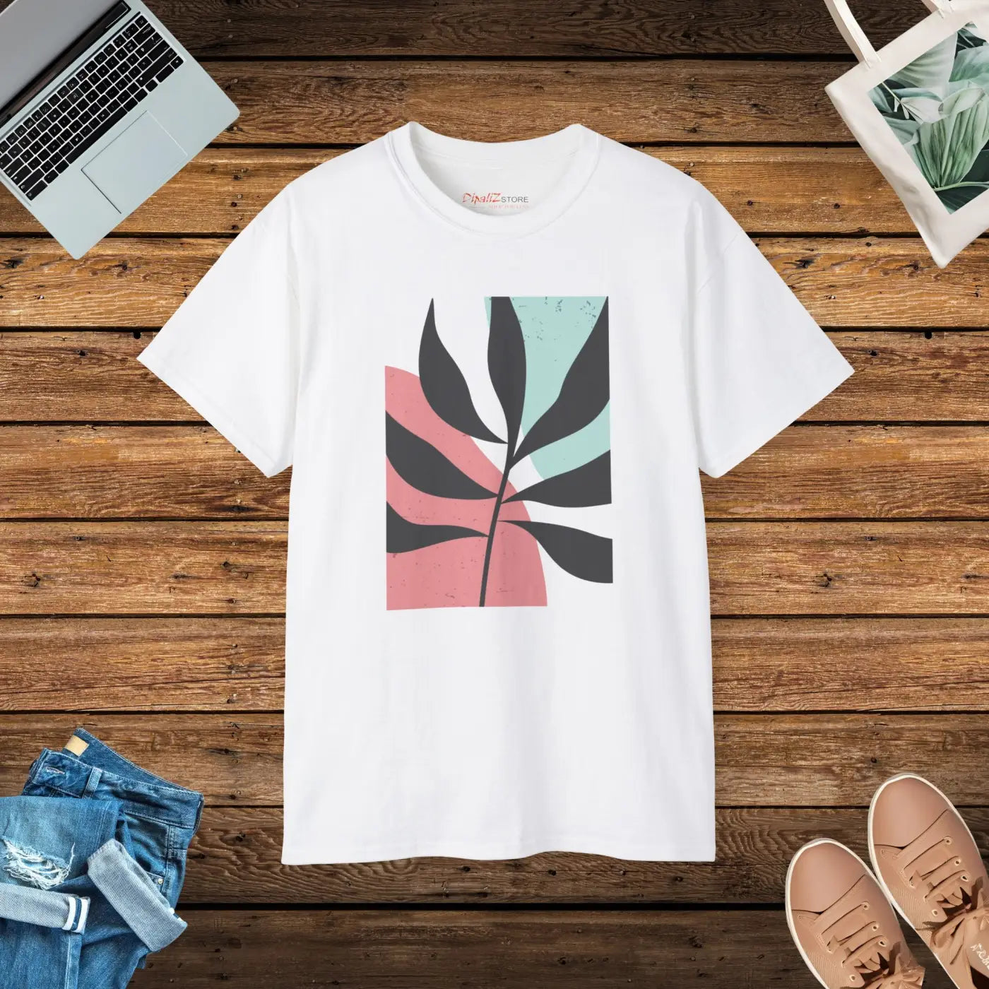 Unisex Ultra Cotton Tee - Abstract Foliage Art - DipaliZ