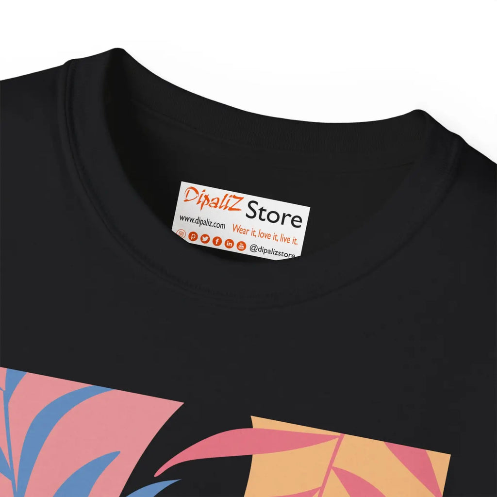 Ultra Cotton Tee - Abstract Foliage Design - DipaliZ