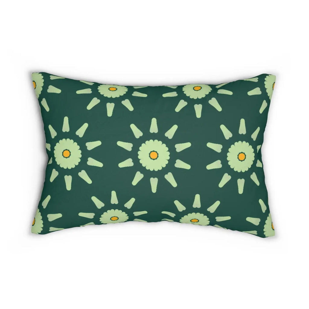 Spun Polyester Lumbar Pillow - Abstract Green Pattern - DipaliZ