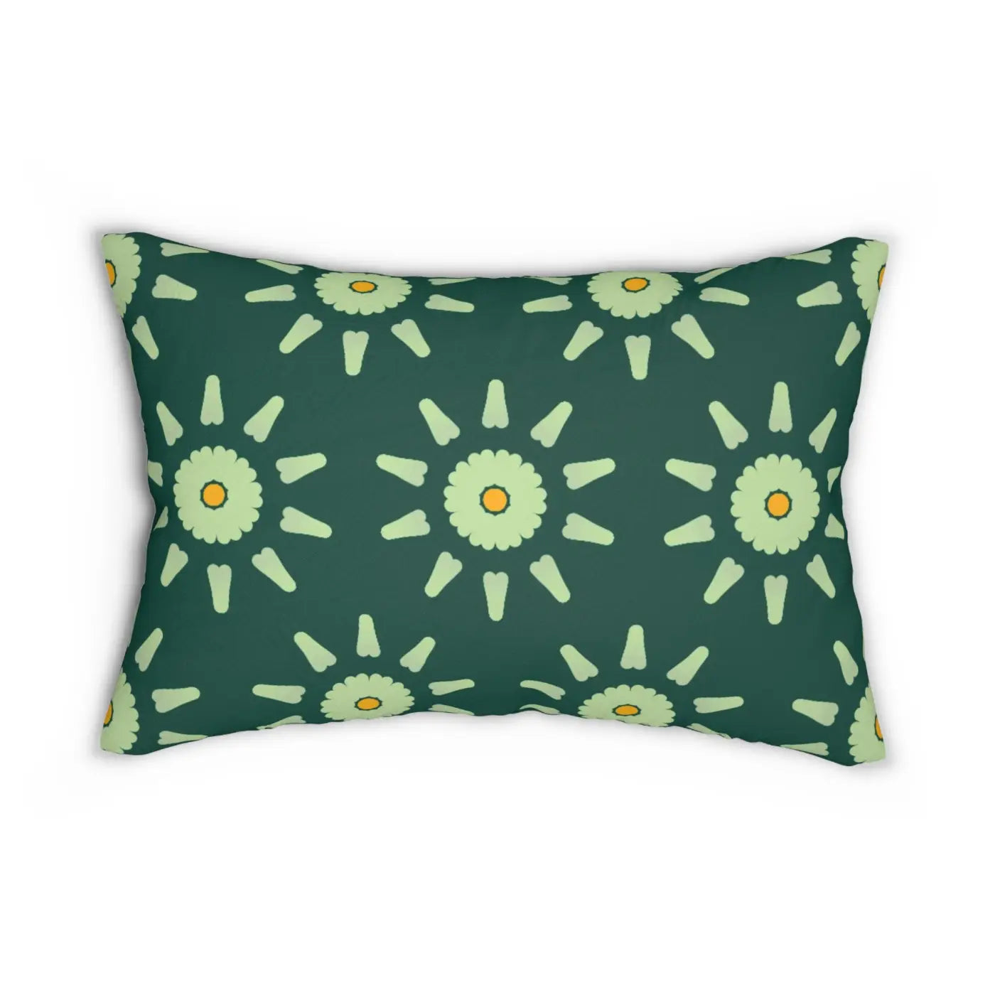 Spun Polyester Lumbar Pillow - Abstract Green Pattern - DipaliZ