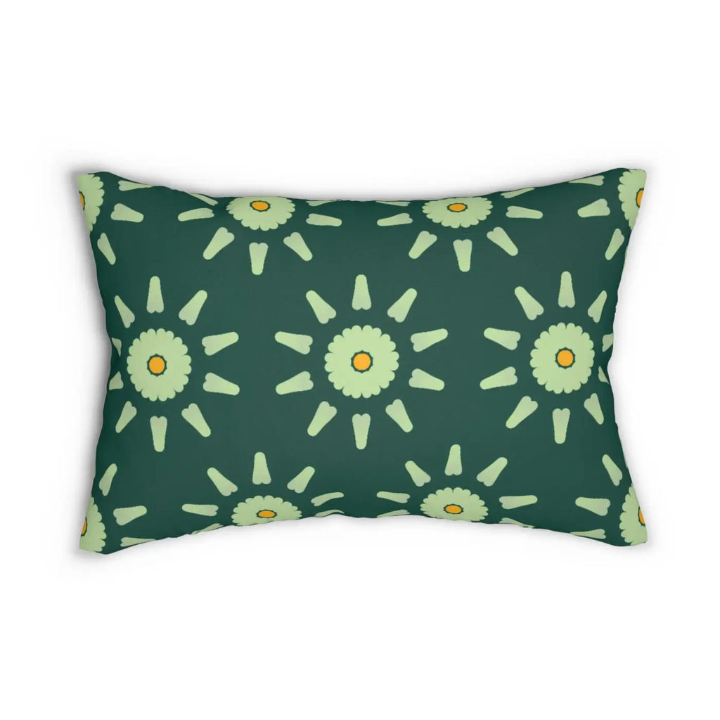Spun Polyester Lumbar Pillow - Abstract Green Pattern - DipaliZ