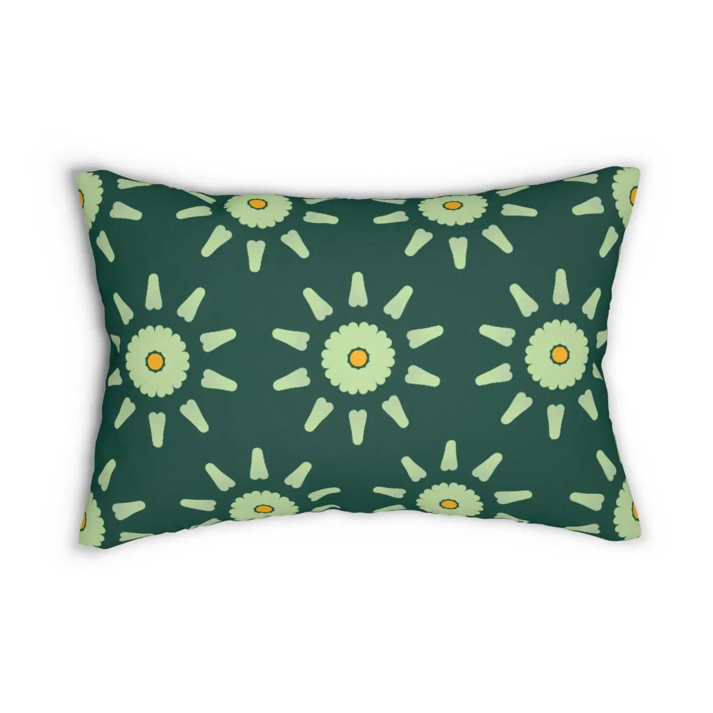 Spun Polyester Lumbar Pillow - Abstract Green Pattern - DipaliZ