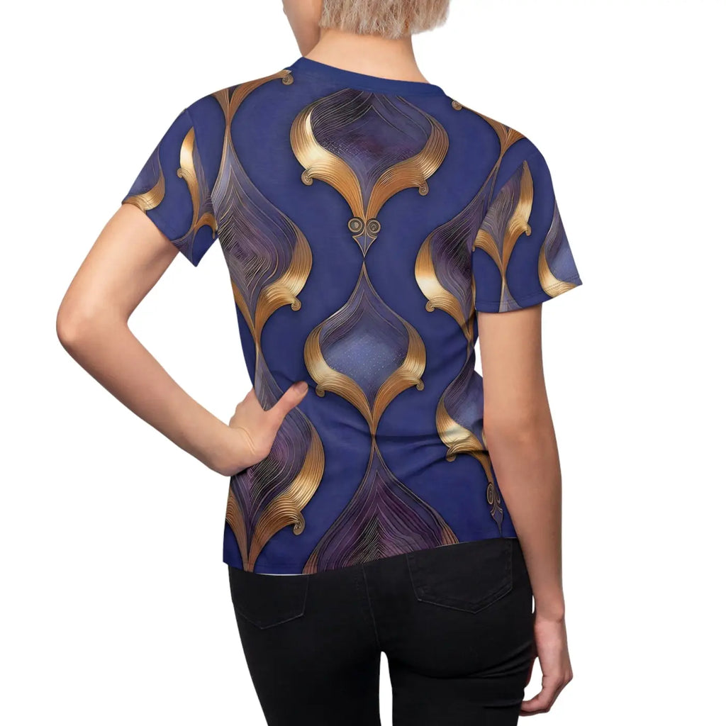 Navy Blue Abstract Pattern Women's Tee - Chic Everyday Style - DipaliZ