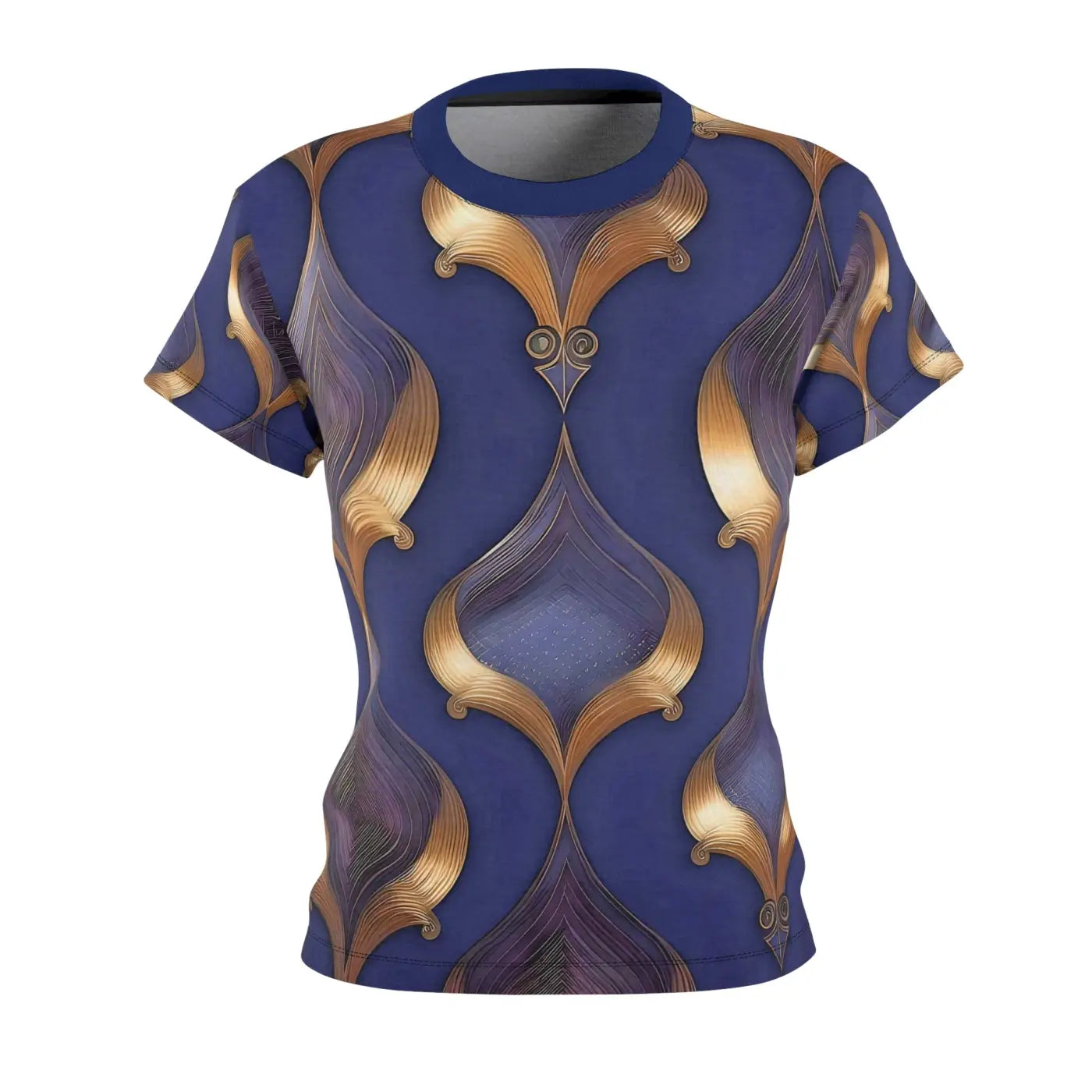 Navy Blue Abstract Pattern Women's Tee - Chic Everyday Style - DipaliZ