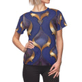 Navy Blue Abstract Pattern Women's Tee - Chic Everyday Style - DipaliZ