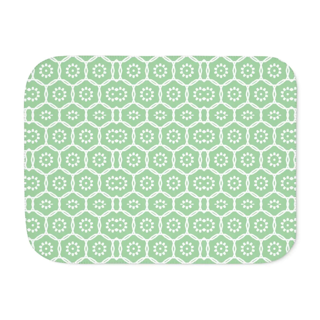 Pastel Green Sherpa Blanket - Cozy Modern Style - DipaliZ