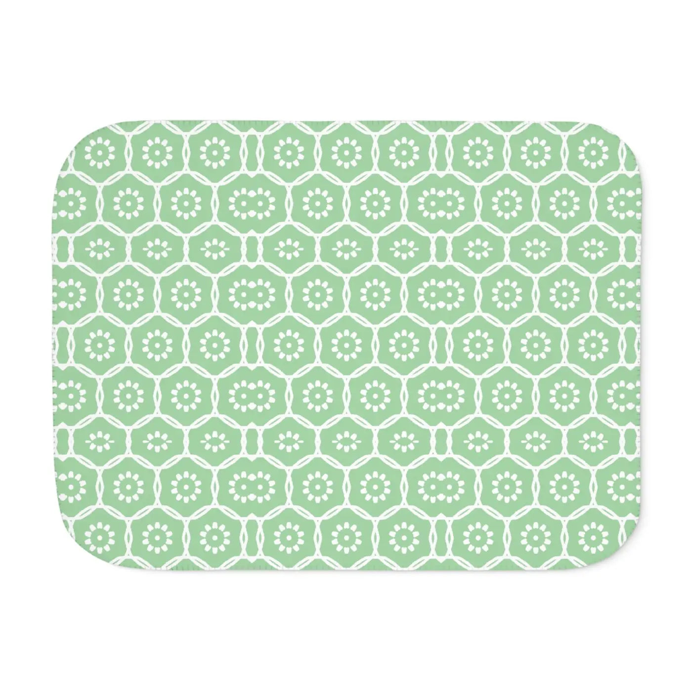 Pastel Green Sherpa Blanket - Cozy Modern Style - DipaliZ