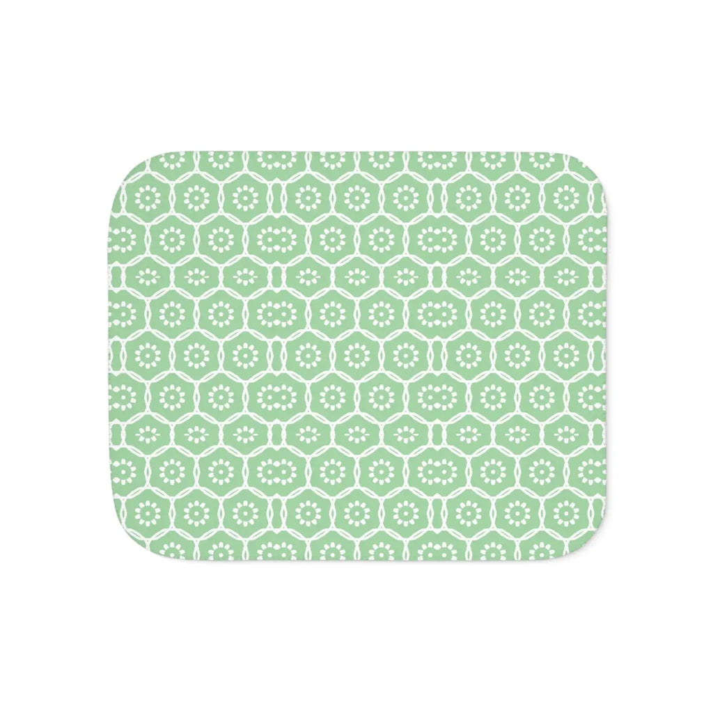 Pastel Green Sherpa Blanket - Cozy Modern Style - DipaliZ