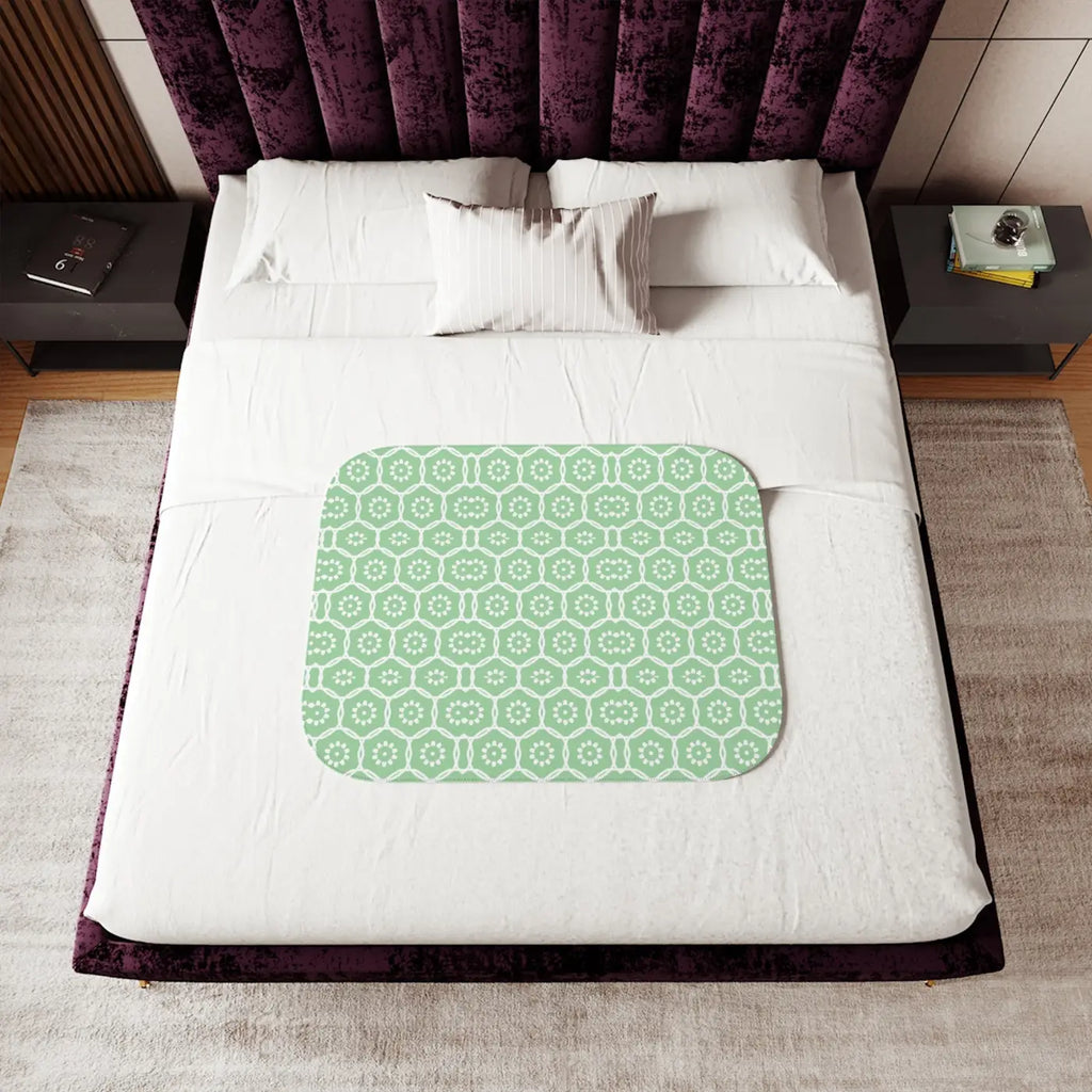 Pastel Green Sherpa Blanket - Cozy Modern Style - DipaliZ