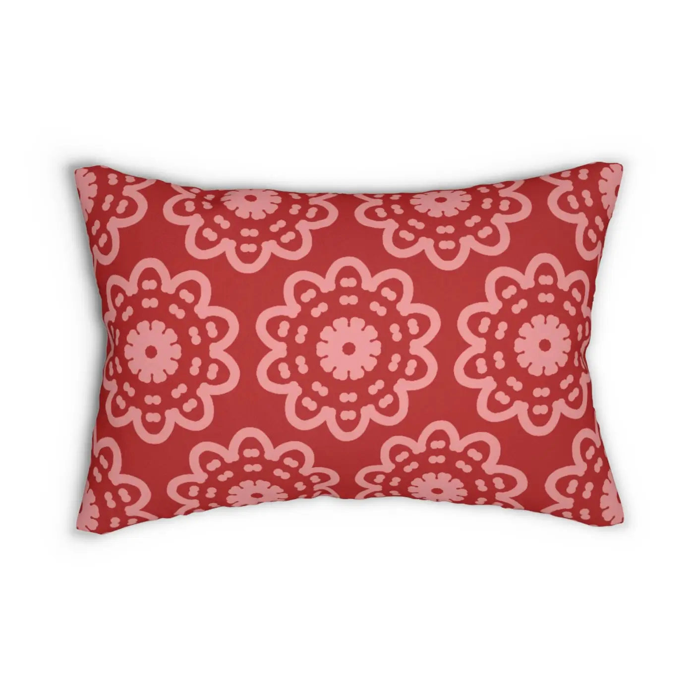 Spun Polyester Lumbar Pillow - Abstract Red Design - DipaliZ