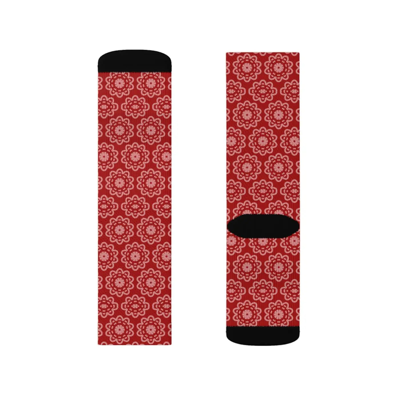 Bold Abstract Pattern Sublimation Socks - Red - DipaliZ