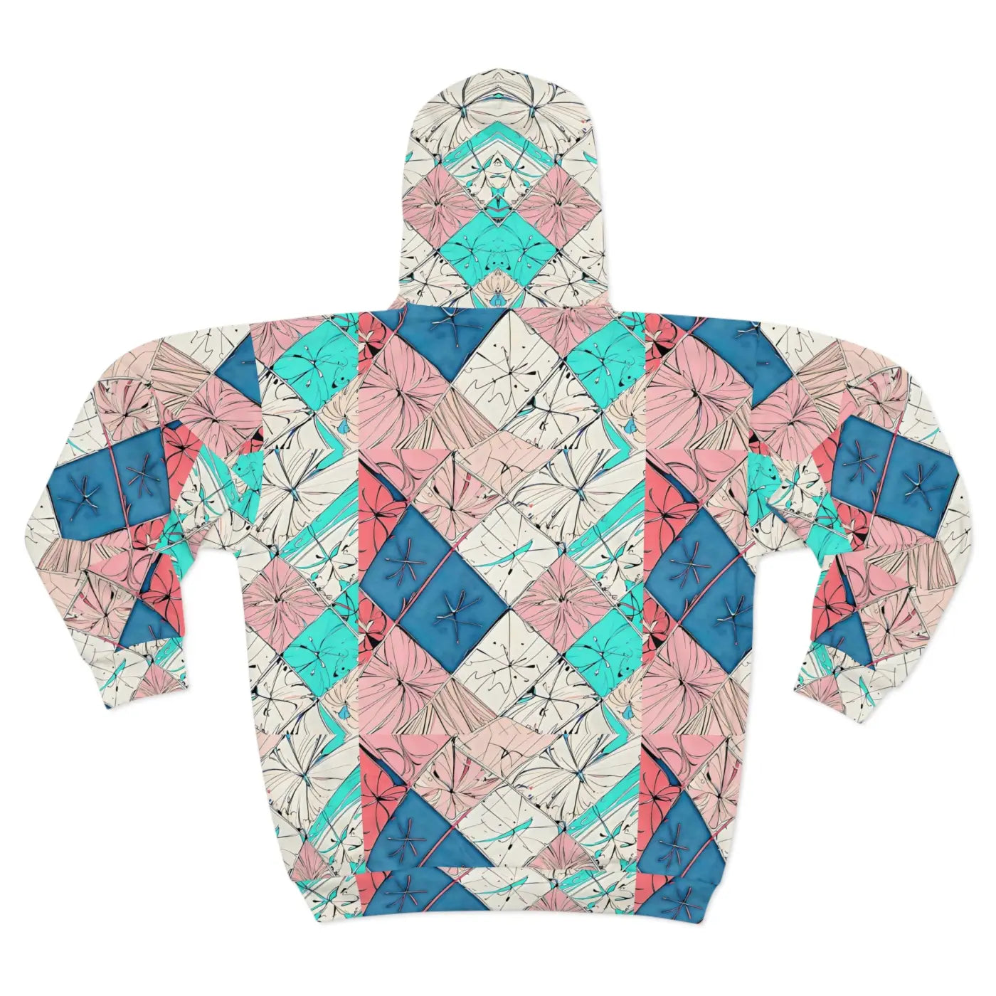 Unisex Zip Hoodie - Abstract Pattern Winter Warmth - DipaliZ