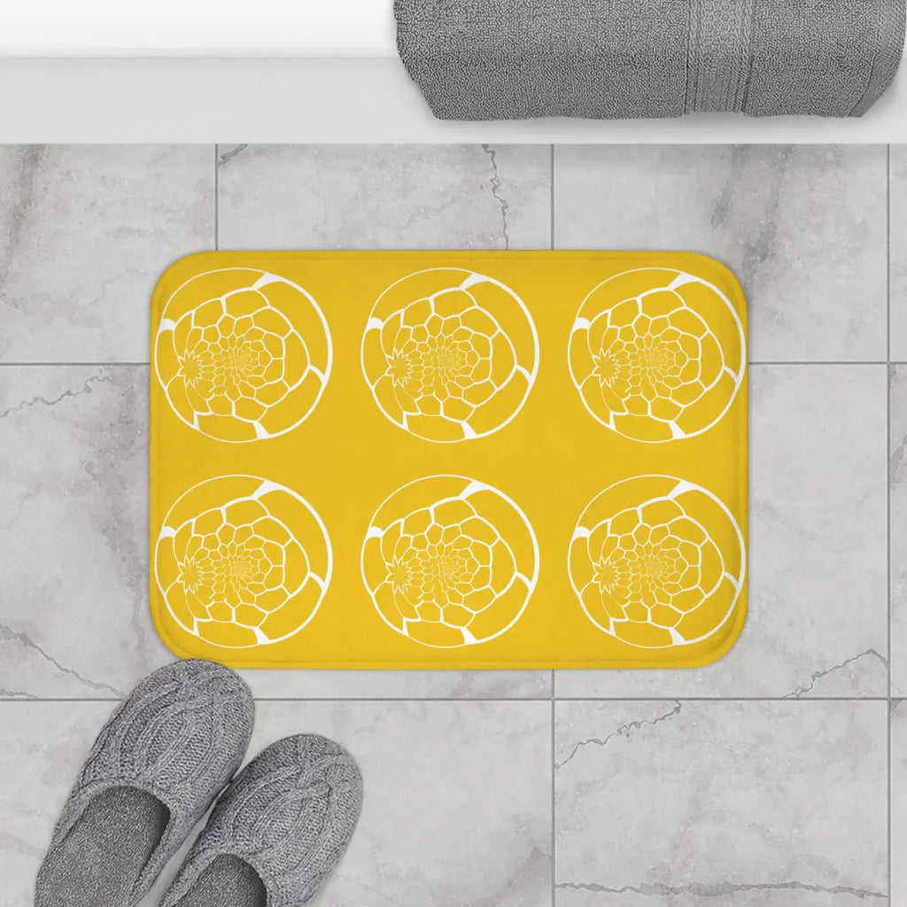 Bath Mat - Abstract Pattern Yellow Non-Slip - DipaliZ