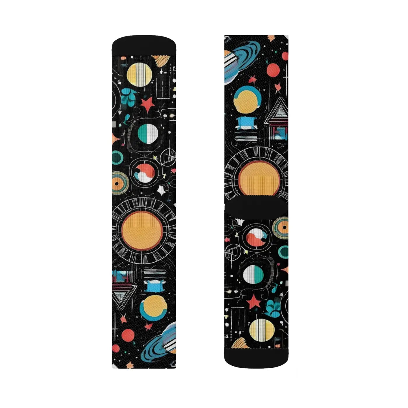 Cosmic Sublimation Socks - Abstract Planets Design - DipaliZ