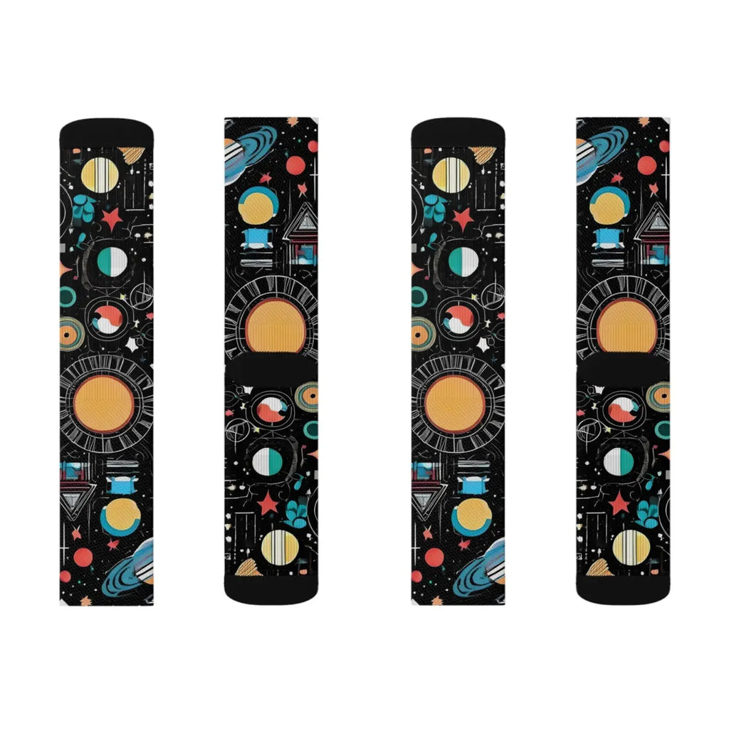Cosmic Sublimation Socks - Abstract Planets Design - DipaliZ