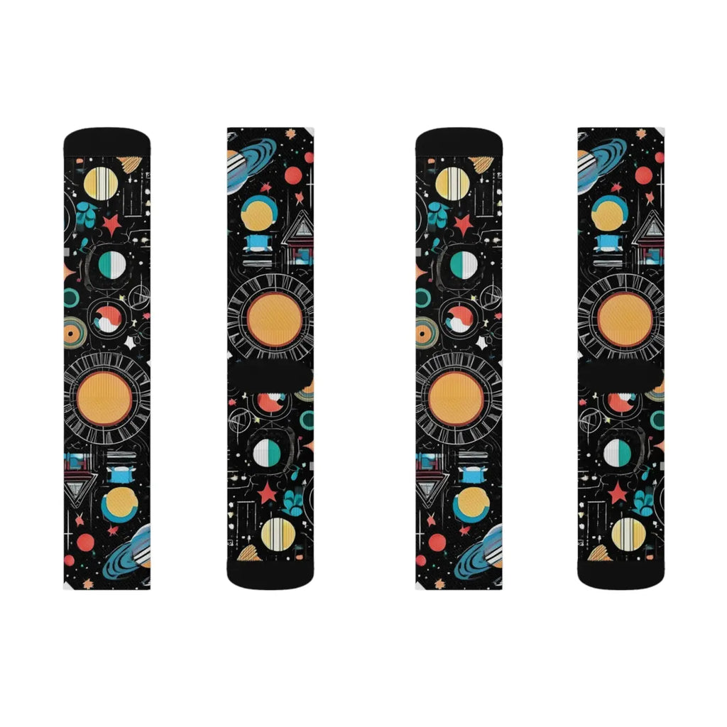 Cosmic Sublimation Socks - Abstract Planets Design - DipaliZ