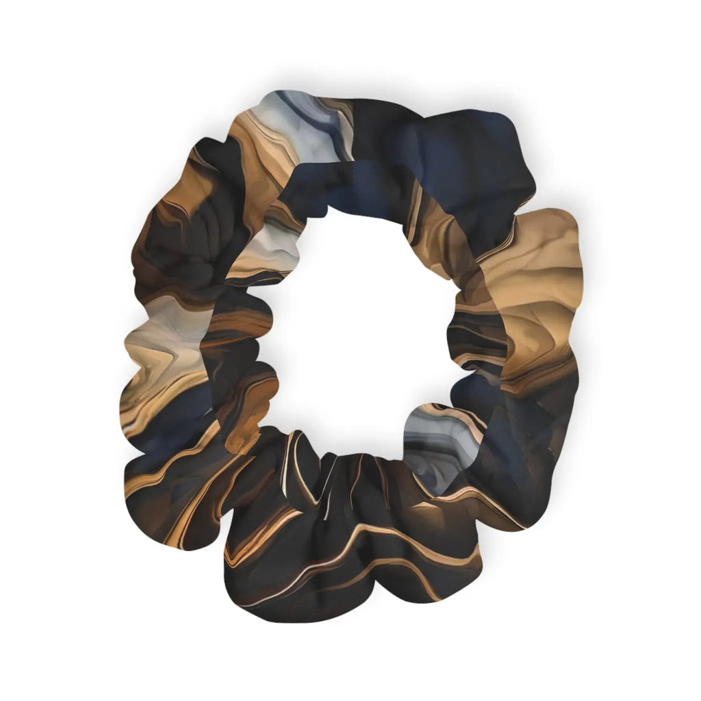 Custom Scrunchie - Abstract Purple and Gold Swirl Pattern - DipaliZ