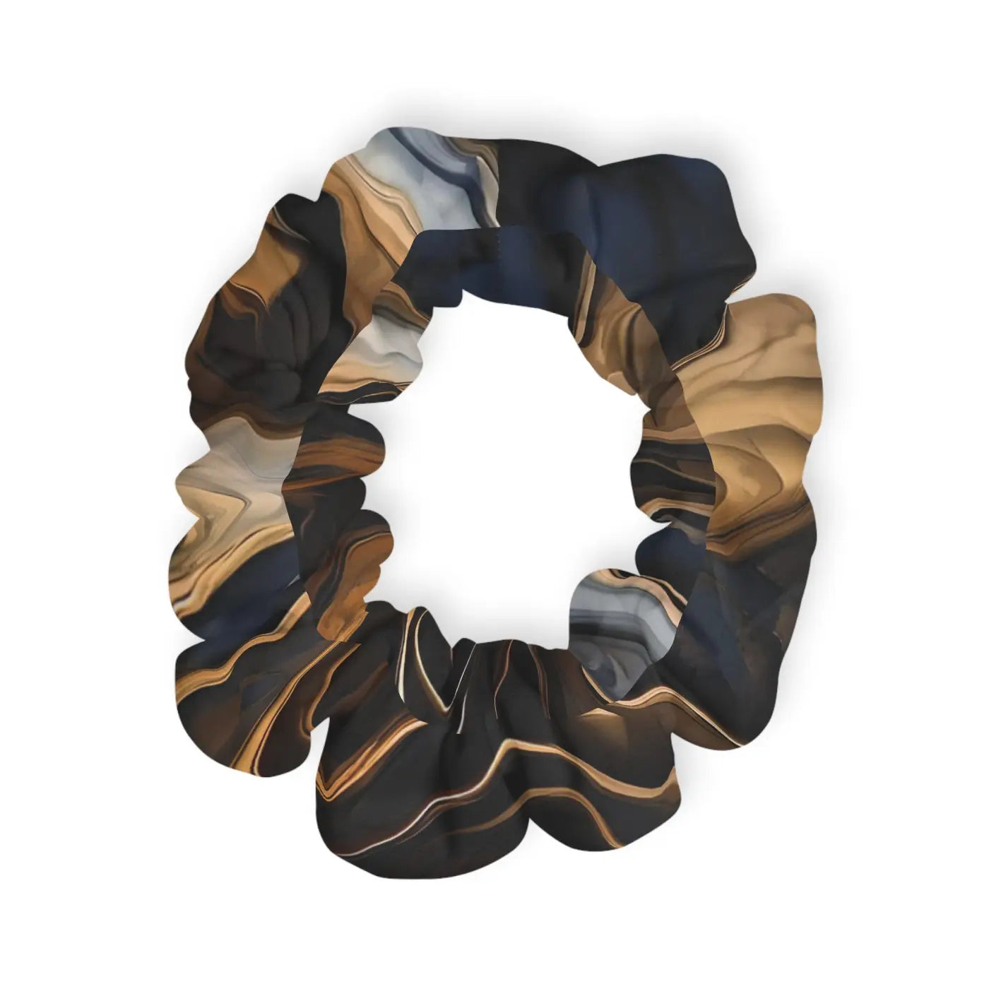 Custom Scrunchie - Abstract Purple and Gold Swirl Pattern - DipaliZ
