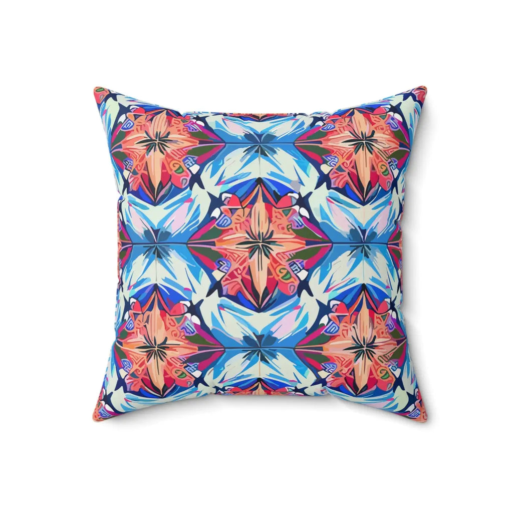 Bold Abstract Red Polyester Square Pillow - Cozy Home Decor - DipaliZ