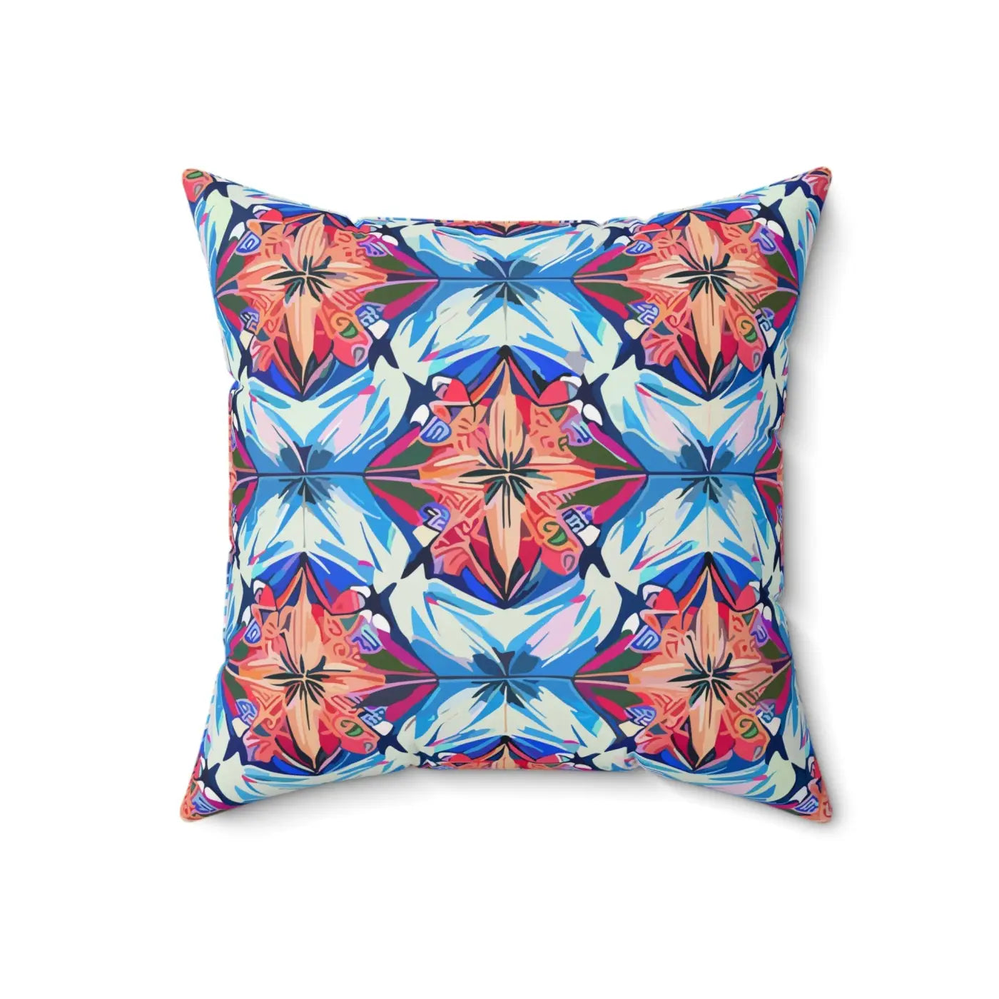 Bold Abstract Red Polyester Square Pillow - Cozy Home Decor - DipaliZ