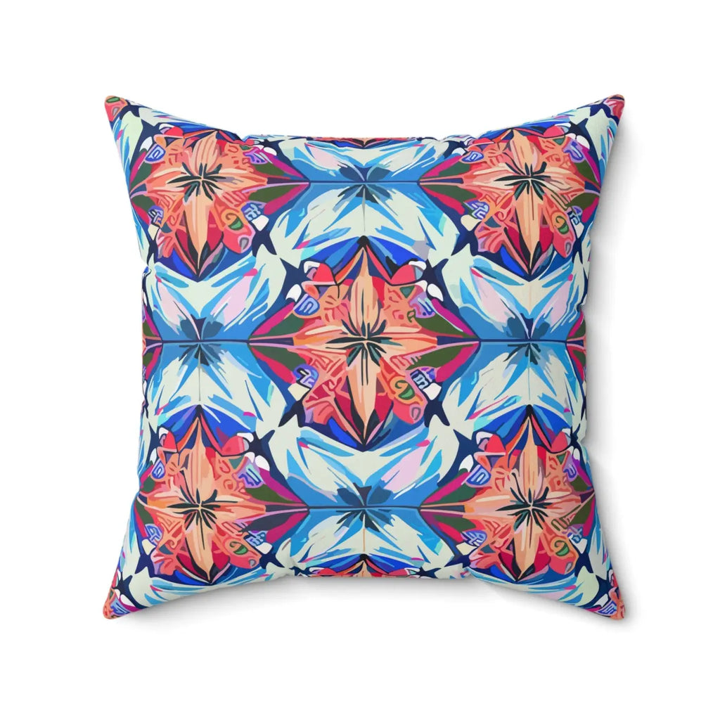 Bold Abstract Red Polyester Square Pillow - Cozy Home Decor - DipaliZ