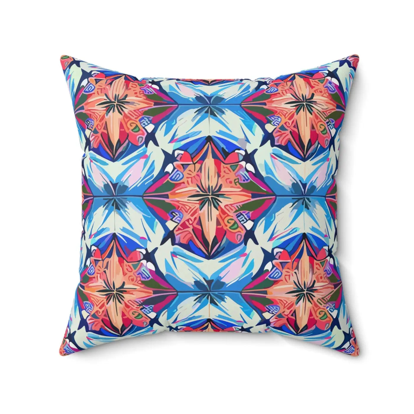 Bold Abstract Red Polyester Square Pillow - Cozy Home Decor - DipaliZ
