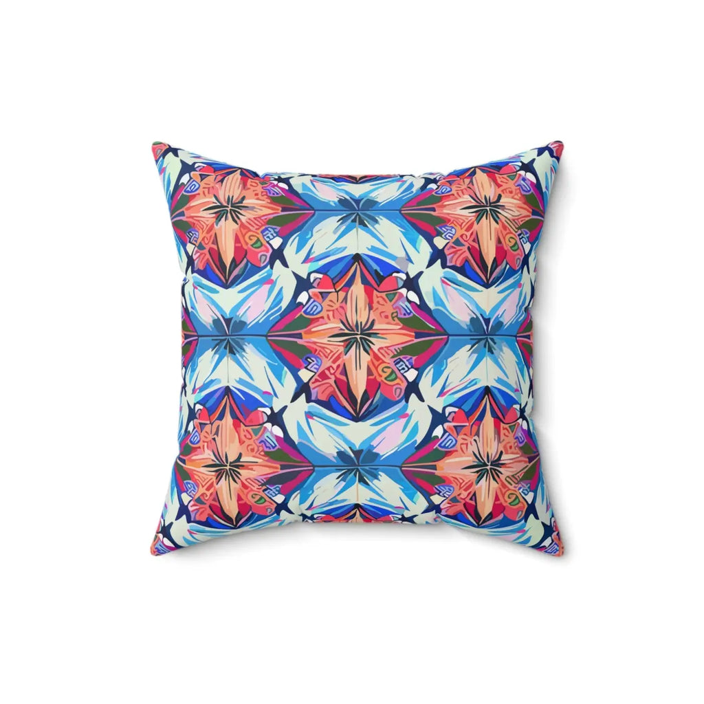 Bold Abstract Red Polyester Square Pillow - Cozy Home Decor - DipaliZ