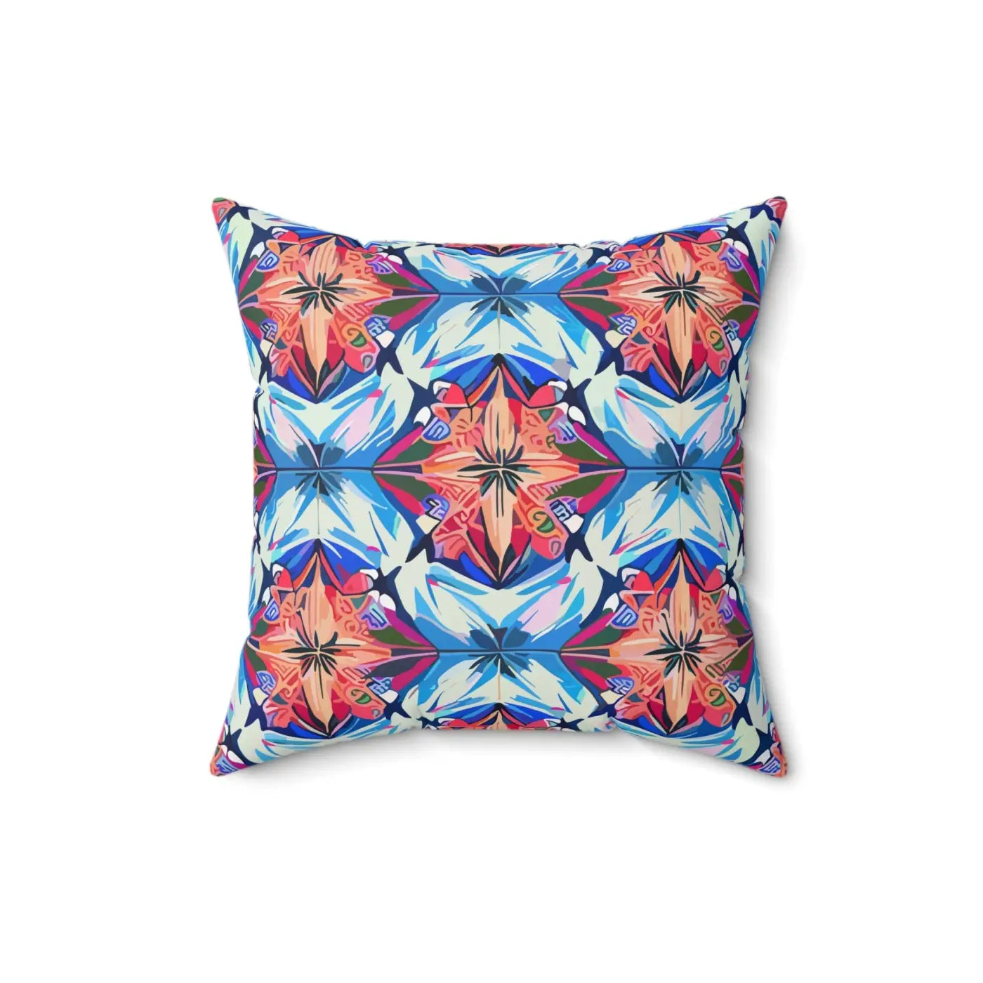 Bold Abstract Red Polyester Square Pillow - Cozy Home Decor - DipaliZ