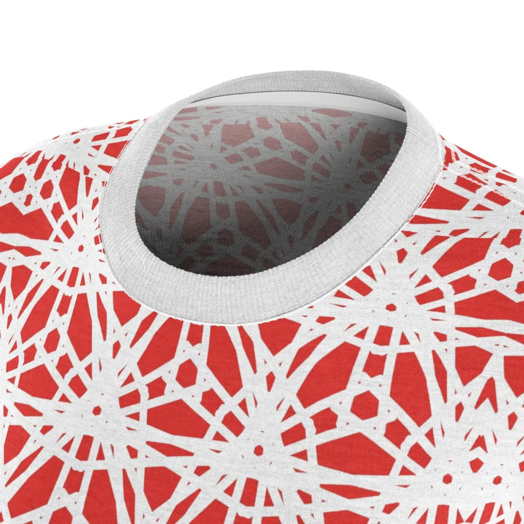 Abstract Red Pattern Tee - Polyester Comfort Fit - DipaliZ