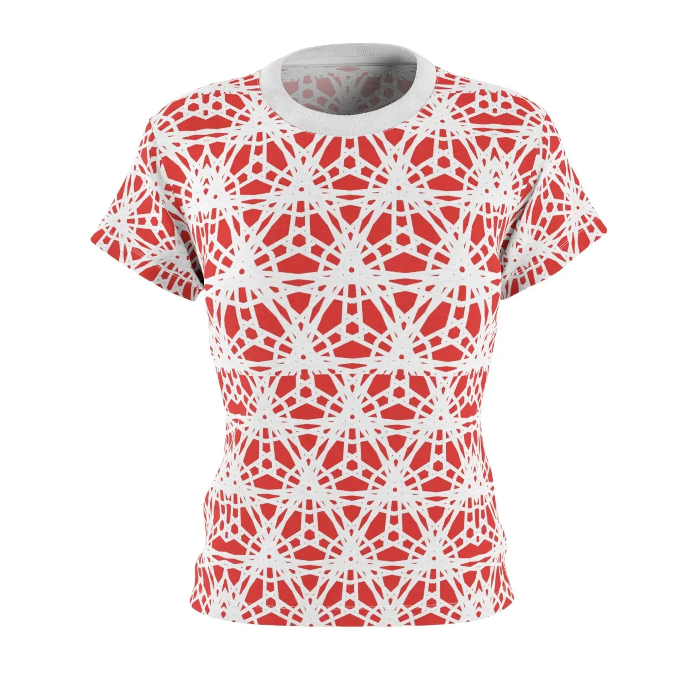 Abstract Red Pattern Tee - Polyester Comfort Fit - DipaliZ
