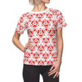 Abstract Red Pattern Tee - Polyester Comfort Fit - DipaliZ