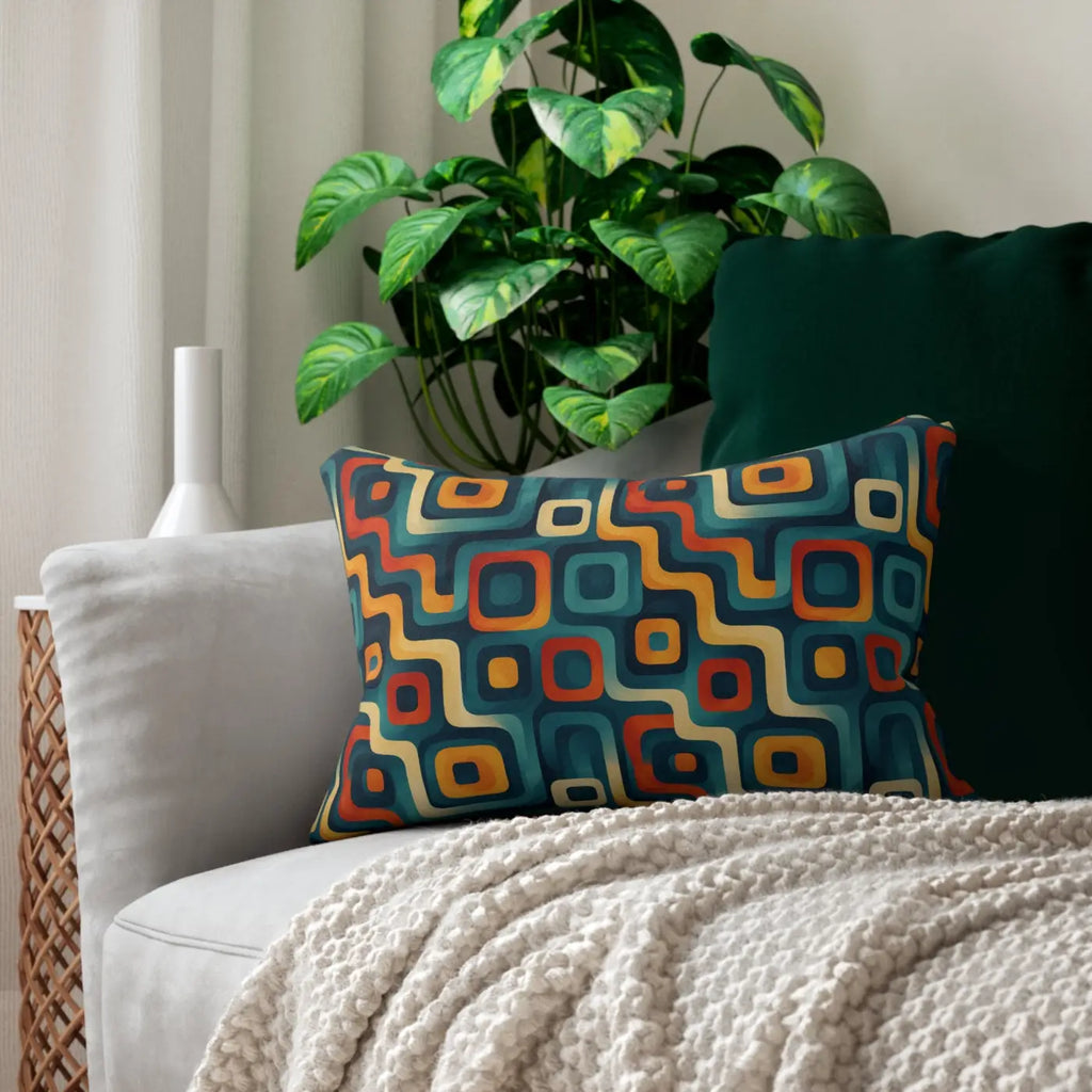 Abstract Pattern Lumbar Pillow - Spun Polyester - DipaliZ