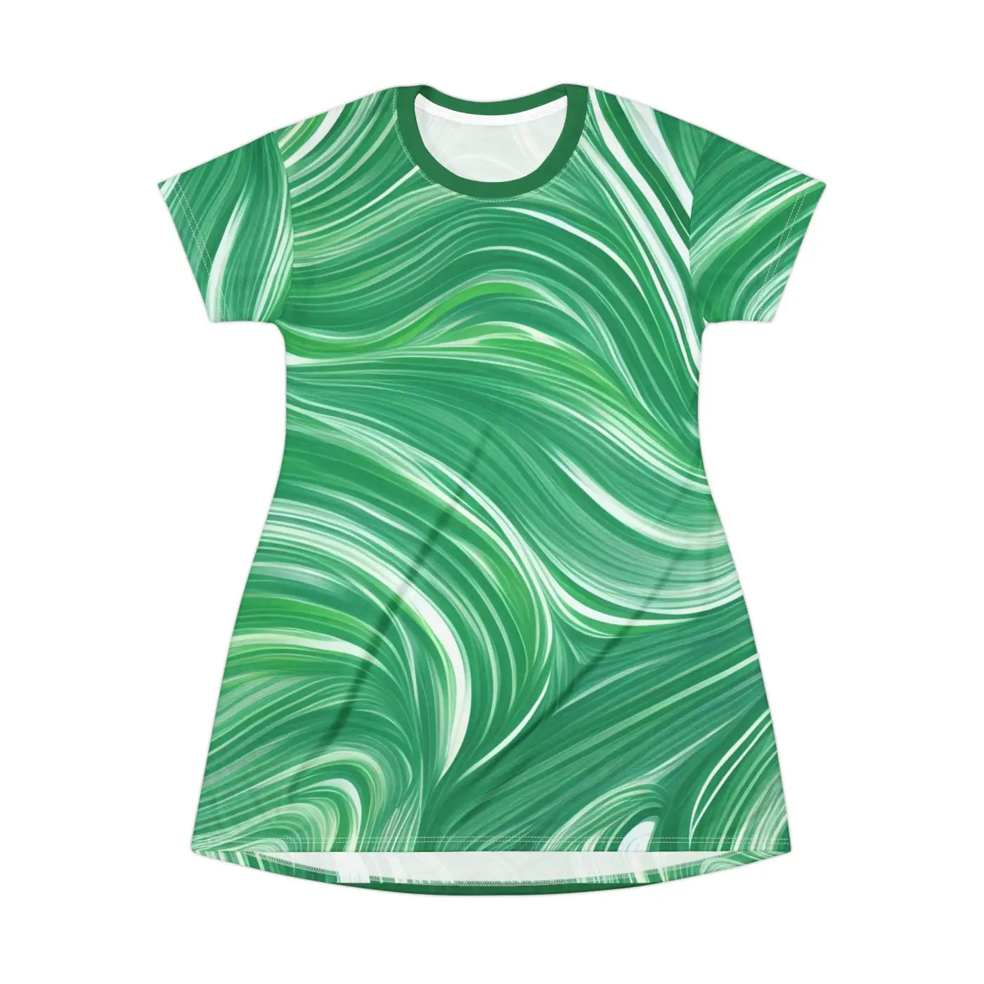 Shirt Dress - Abstract Wavy Pattern Print - DipaliZ