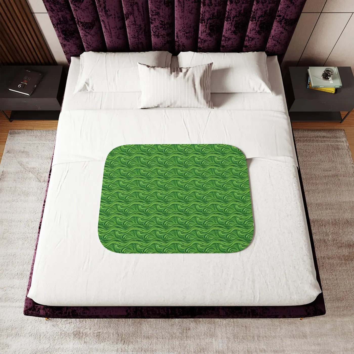 Sherpa Blanket - Abstract Wavy Pattern Cozy Design - DipaliZ