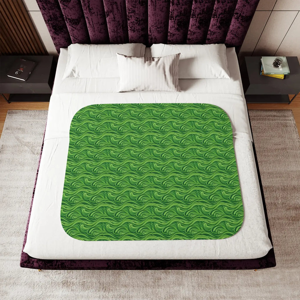 Sherpa Blanket - Abstract Wavy Pattern Cozy Design - DipaliZ