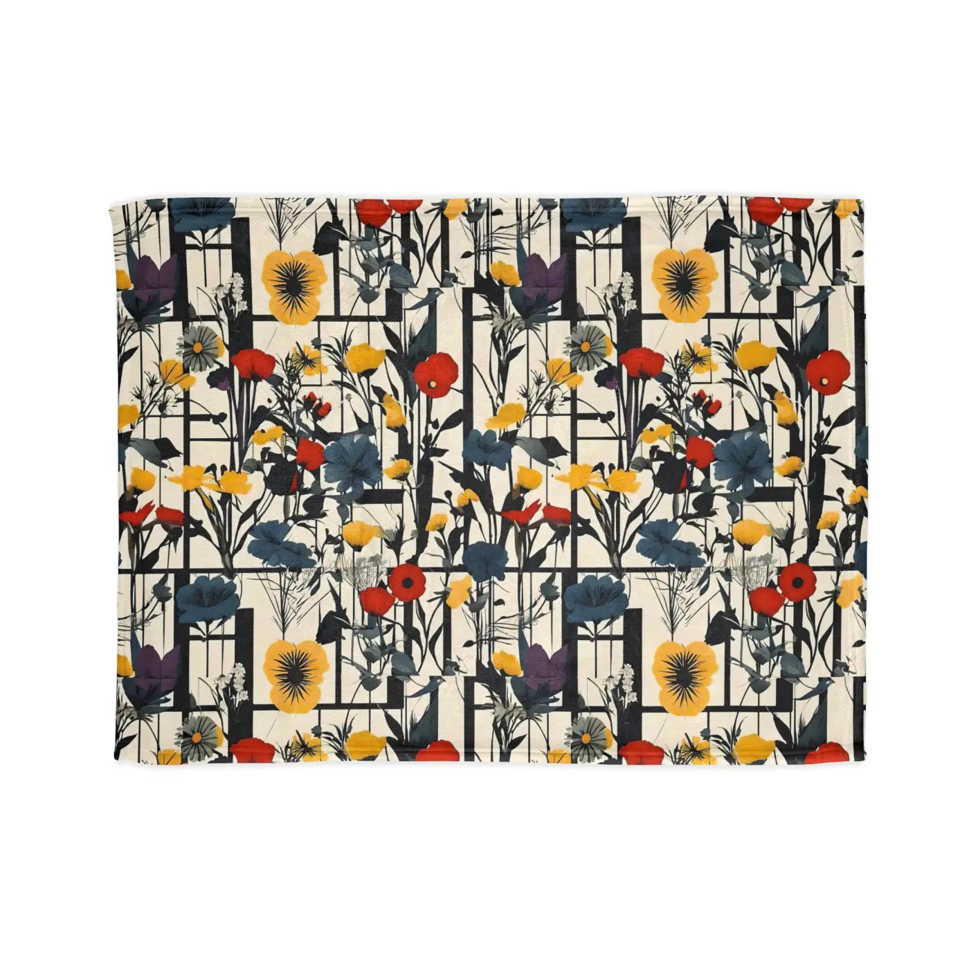 Soft Polyester Blanket - Abstract Wildflowers Pattern - DipaliZ