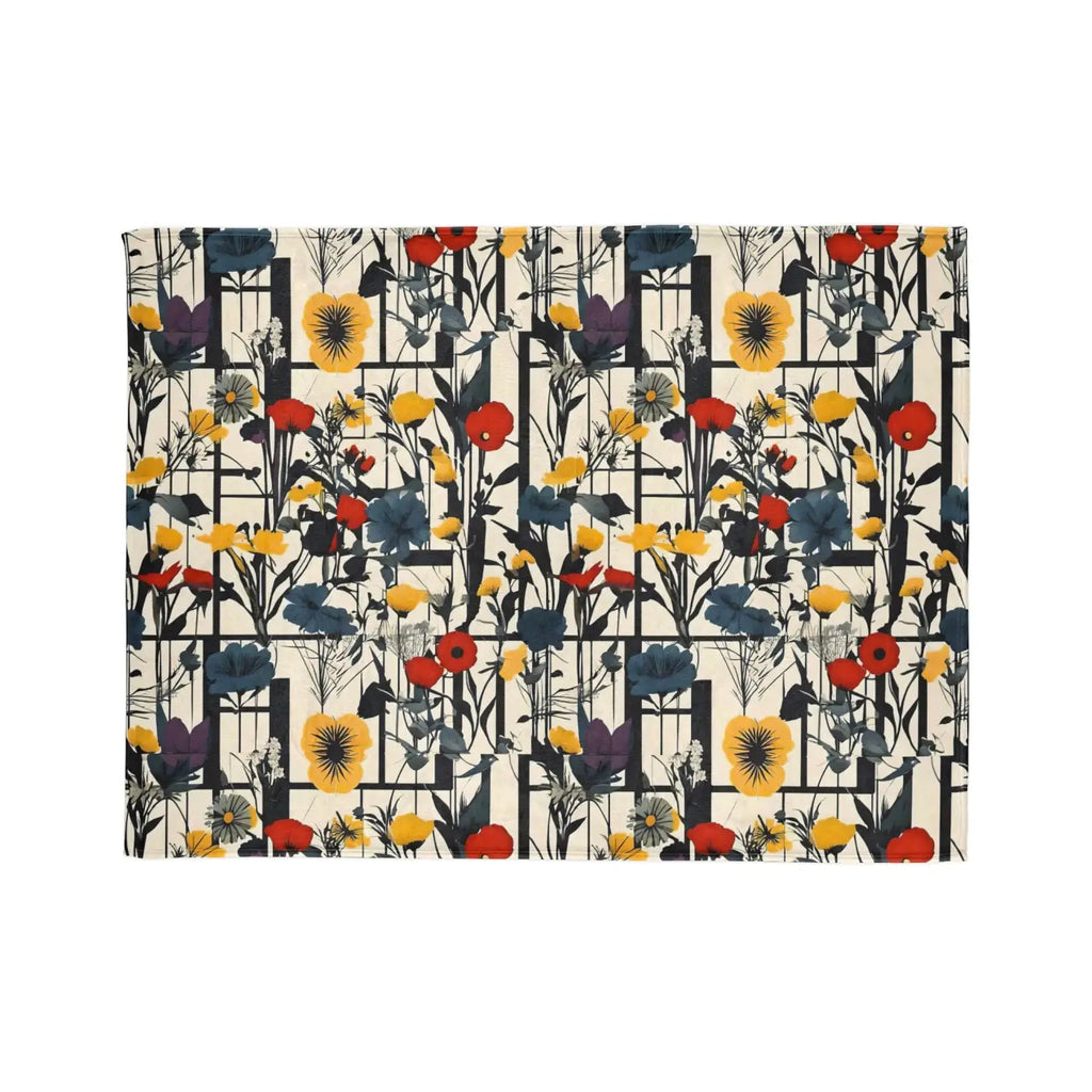 Soft Polyester Blanket - Abstract Wildflowers Pattern - DipaliZ