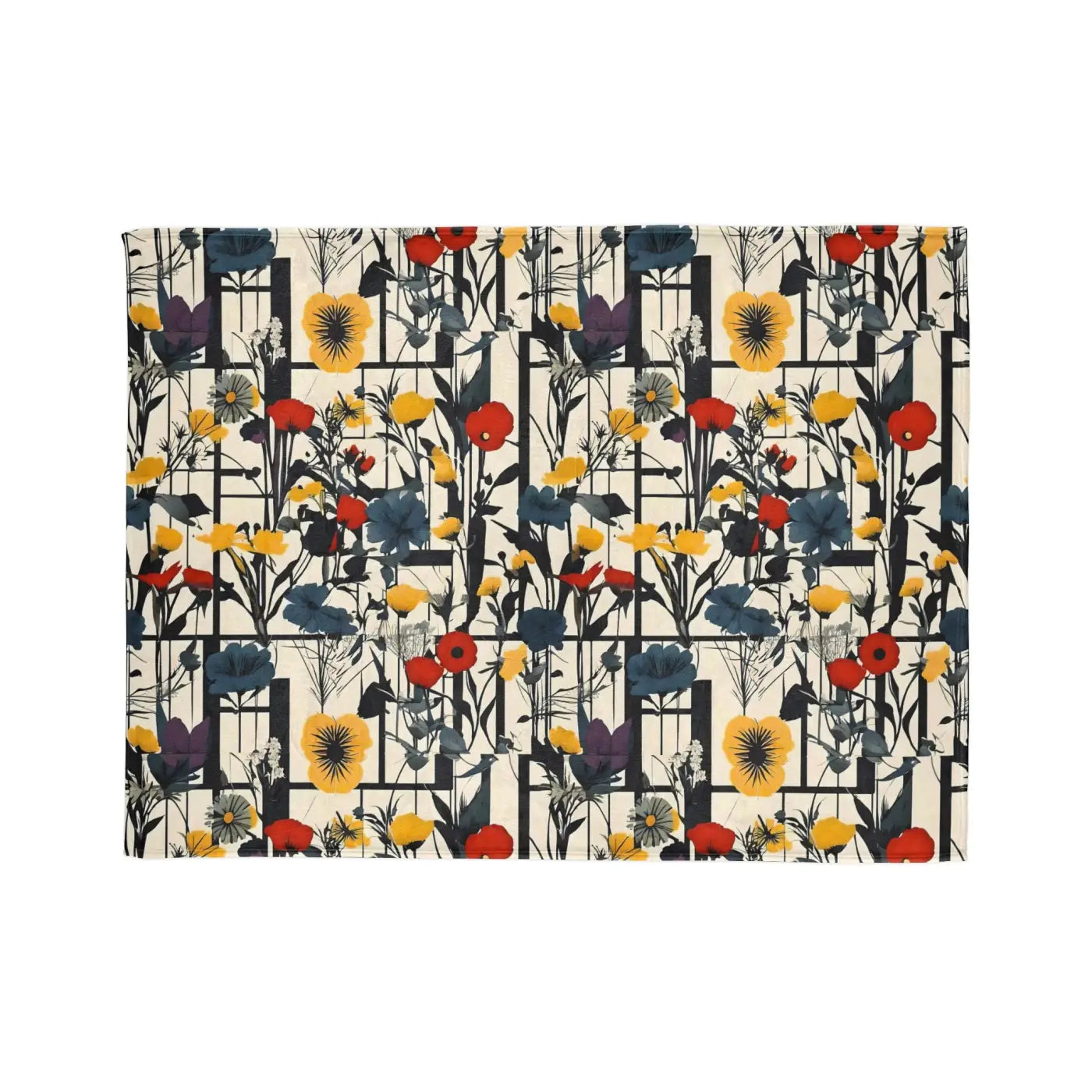 Soft Polyester Blanket - Abstract Wildflowers Pattern - DipaliZ