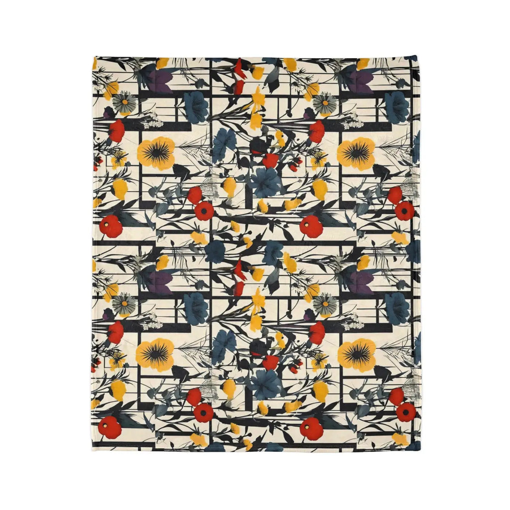 Soft Polyester Blanket - Abstract Wildflowers Pattern - DipaliZ