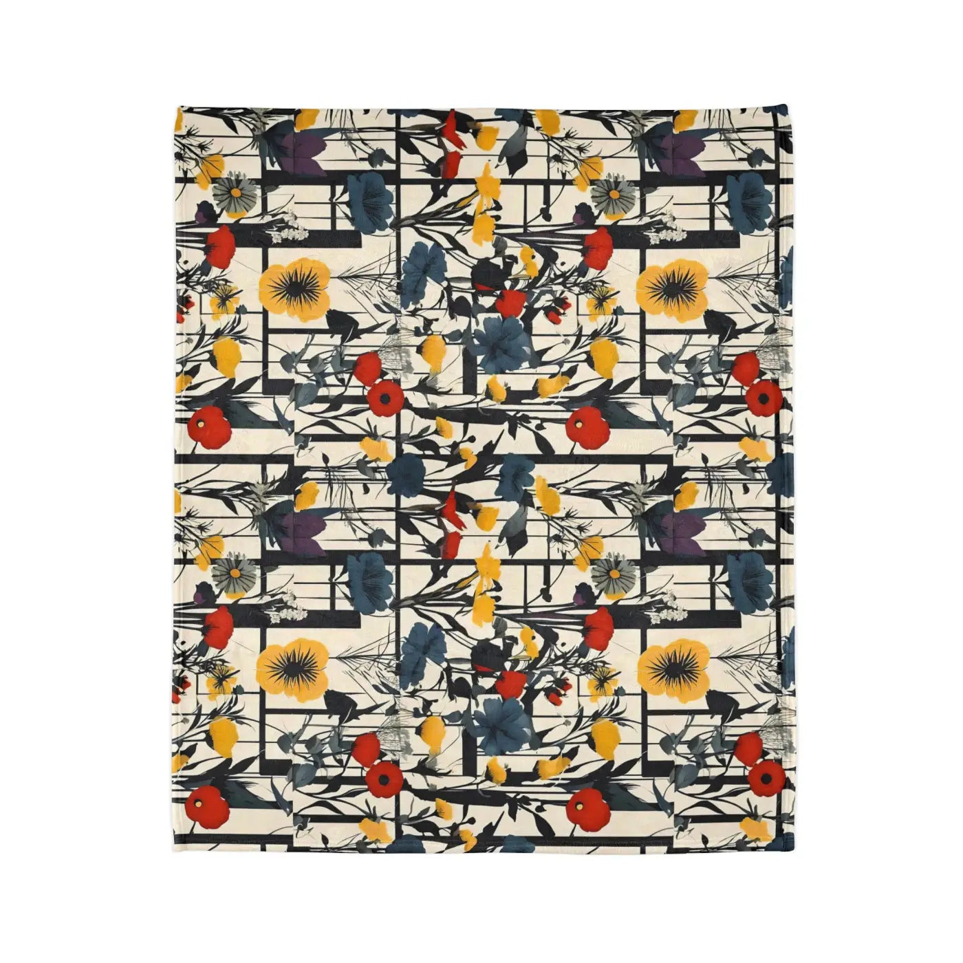 Soft Polyester Blanket - Abstract Wildflowers Pattern - DipaliZ