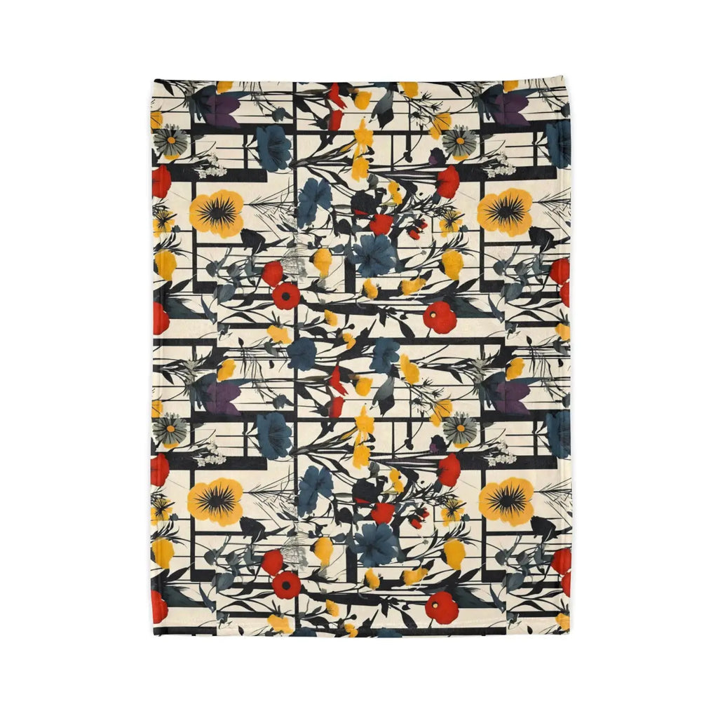 Soft Polyester Blanket - Abstract Wildflowers Pattern - DipaliZ