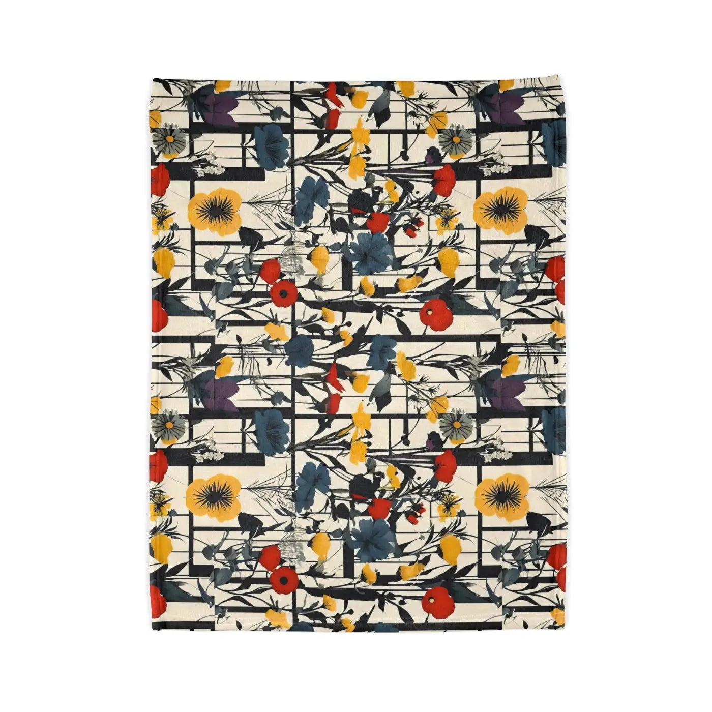 Soft Polyester Blanket - Abstract Wildflowers Pattern - DipaliZ