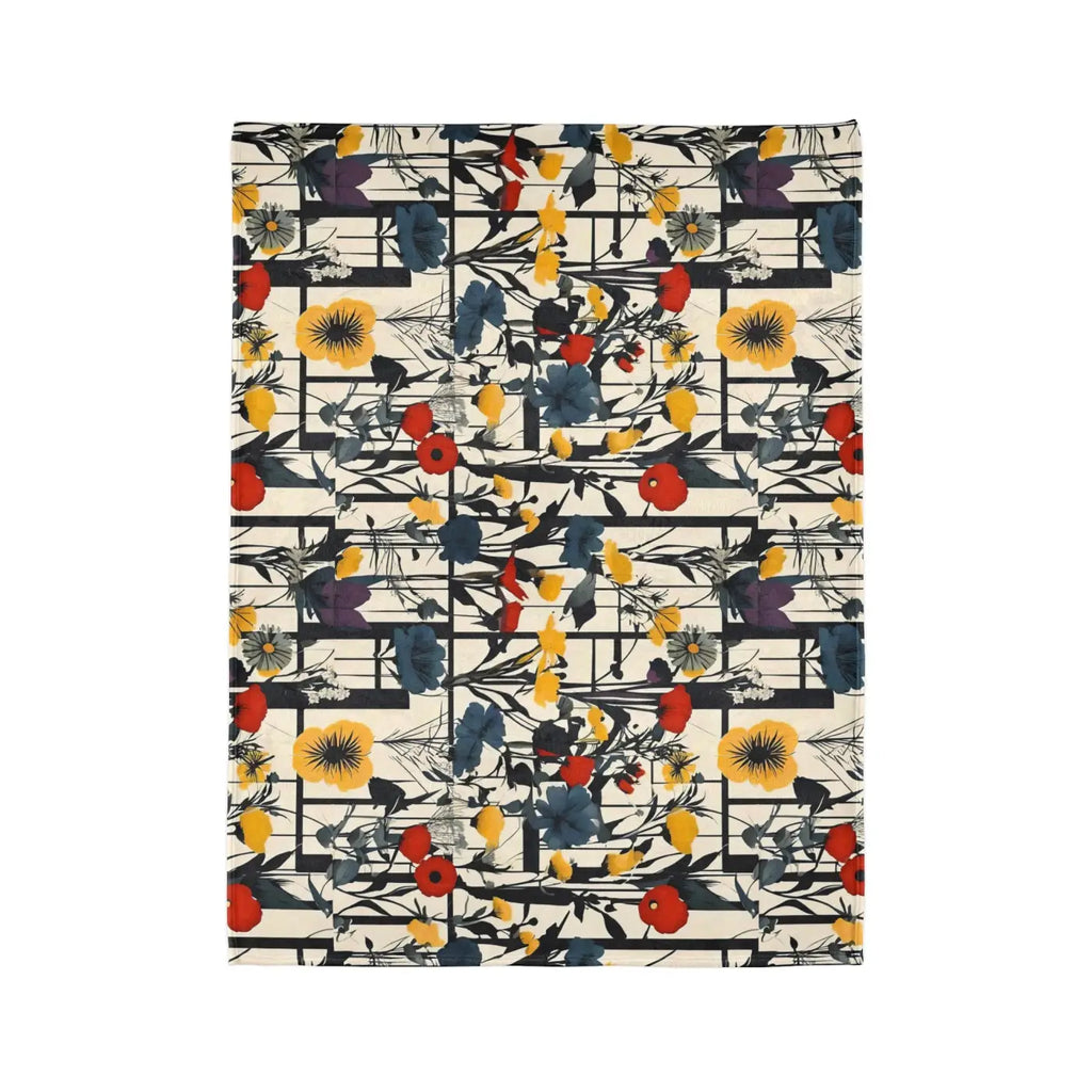 Soft Polyester Blanket - Abstract Wildflowers Pattern - DipaliZ
